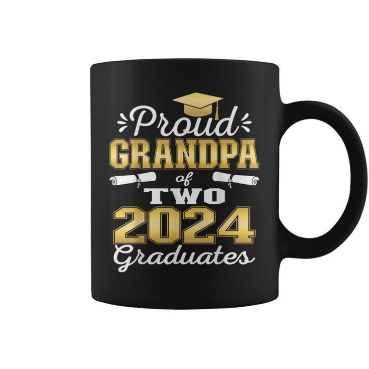 Proud Grandpa Of Two 2024 Graduate Class 2024 Graduation Coffee Mug