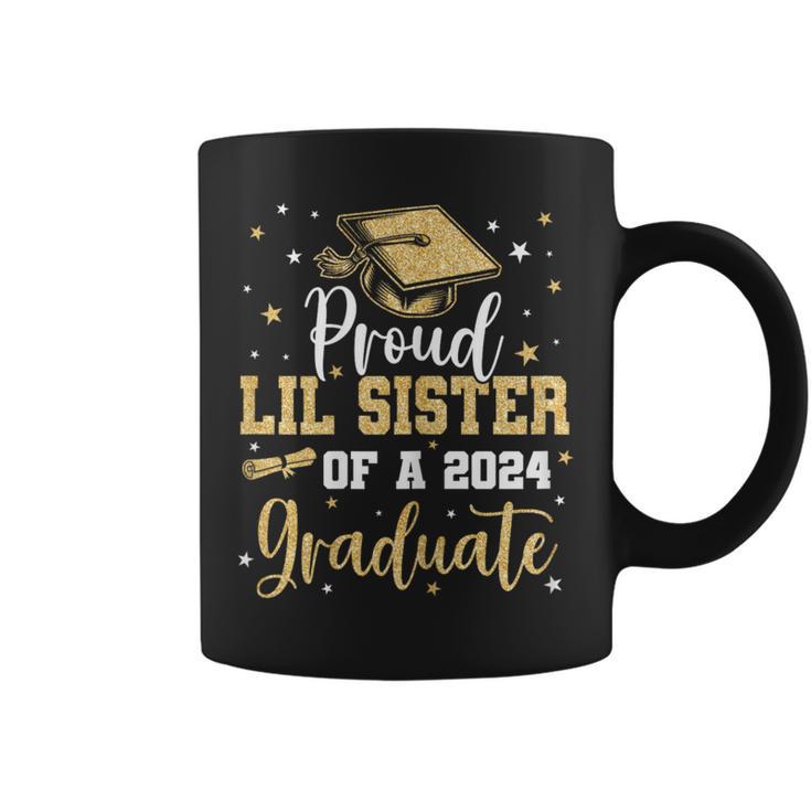 Proud Lil Sister Of A 2024 Graduate Class Of 24 Senior Grad Coffee Mug