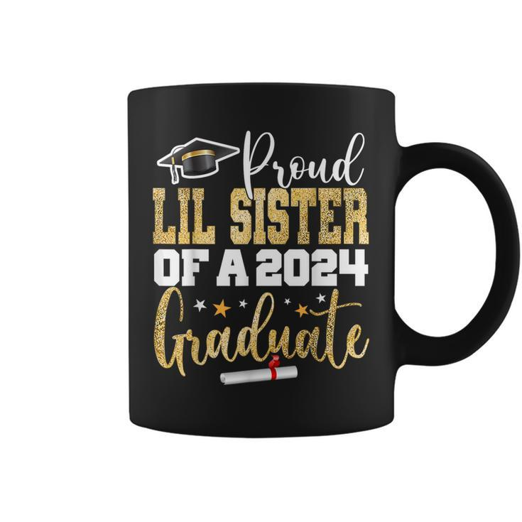 Proud Lil Sister Of A 2024 Graduate Class Senior Graduation Coffee Mug