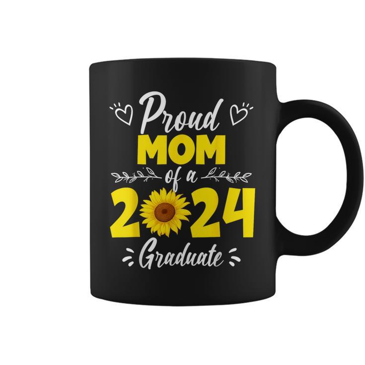 Proud Mom Of 2024 Sunflower Graduation Graduate Family Coffee Mug