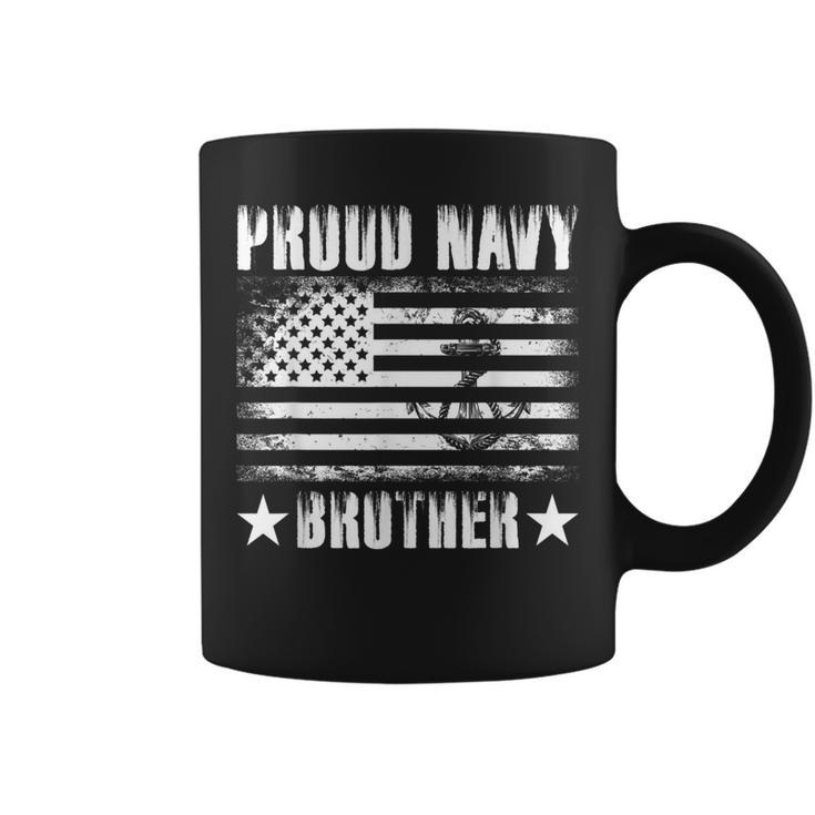 Proud Navy Brother Usa Flag Retro Vintage Military Proud Coffee Mug