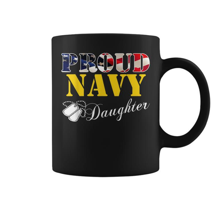 Proud Navy Daughter With American Flag Veteran Coffee Mug