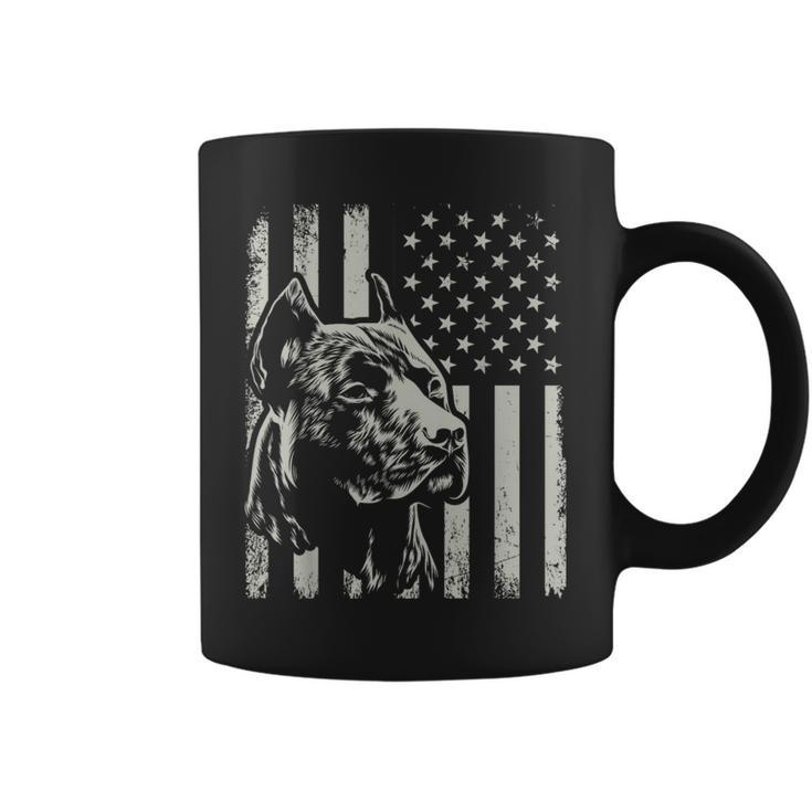 Proud Patriotic Pit Bull Owner Lover American Flag Coffee Mug