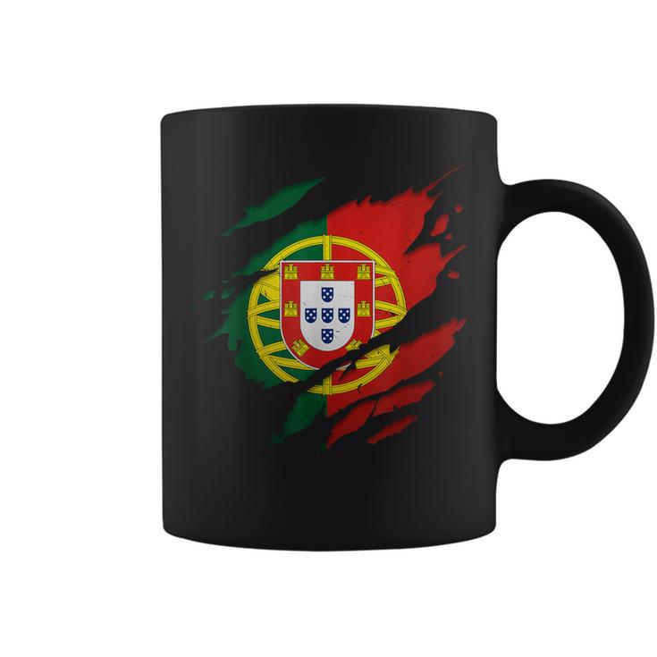 Proud Portuguese Torn Ripped Portugal Flag Coffee Mug