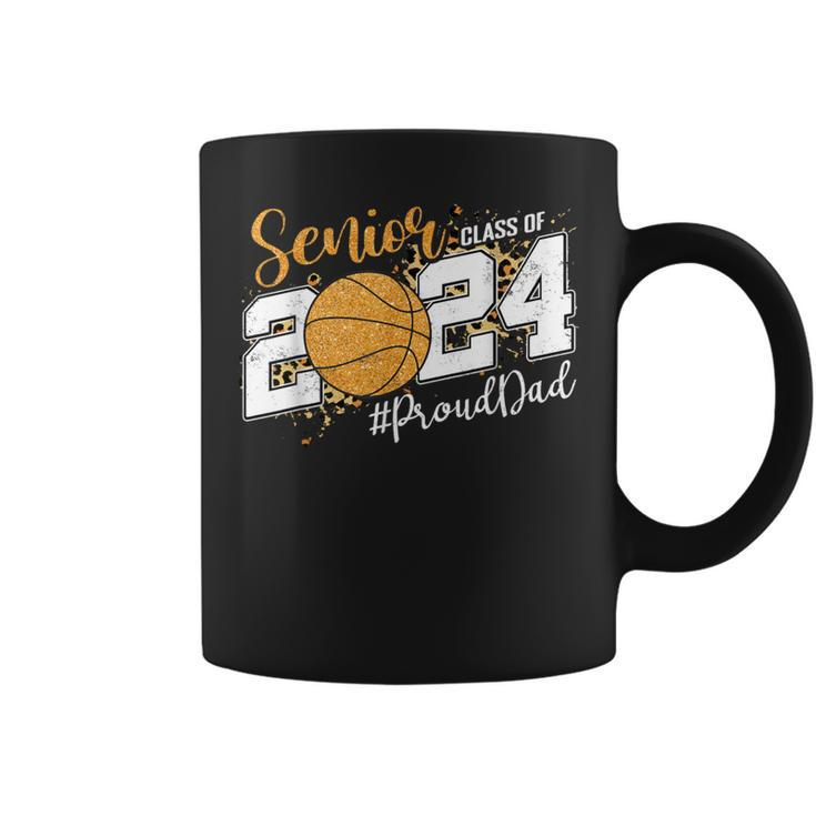 Proud Senior Dad Class Of 2024 Basketball Graduation Coffee Mug