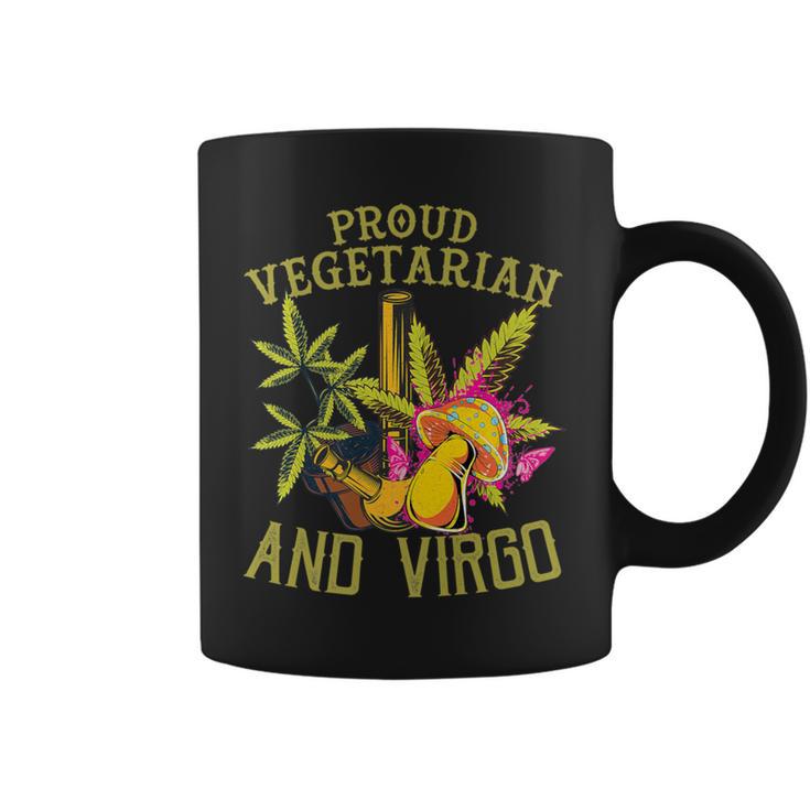 Proud Vegetarian Weed Virgo Vintage 420 Coffee Mug