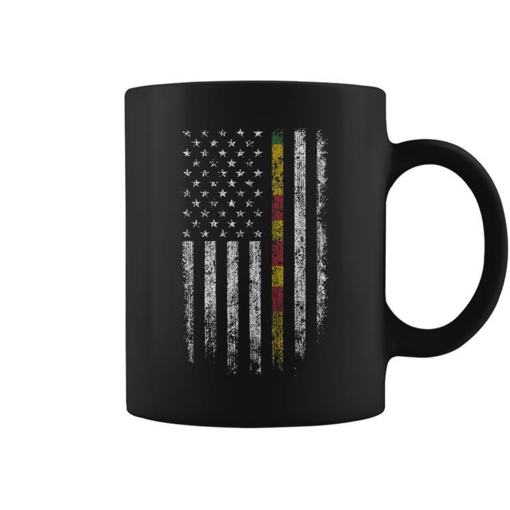 Proud Vietnam Veteran Us Flag Ribbon Father Coffee Mug