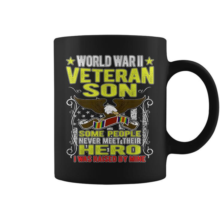 Proud World War 2 Veteran Son Military Ww 2 Veterans Family Coffee Mug