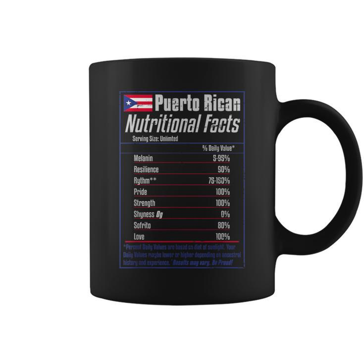 Puerto Rican Nutritional Facts Boricua Pride Coffee Mug