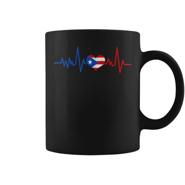 Puerto Rico Heart Puertorro Heartbeat Ekg Pulse Puerto Rican Coffee Mug