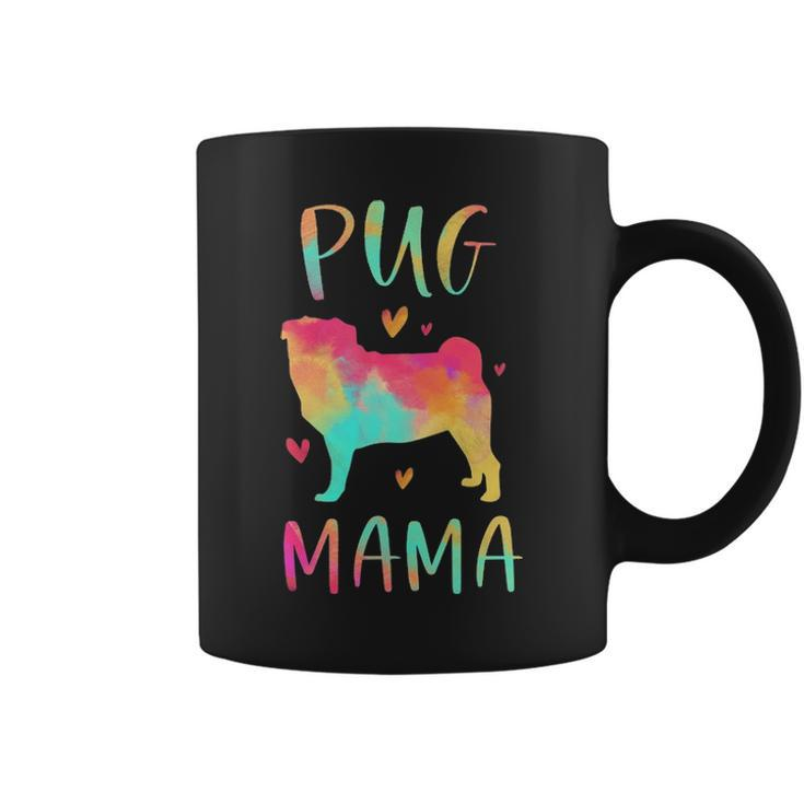 Pug Mama Colorful Pug Dog Mom Coffee Mug