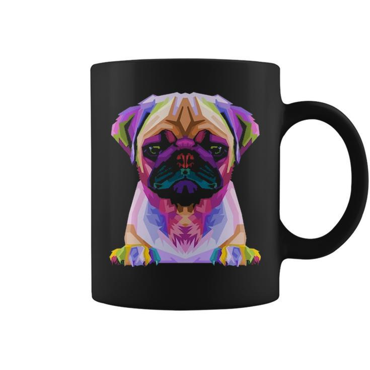 Pug Pop Art Colorful Portrait Carlino For Dog Lovers Coffee Mug