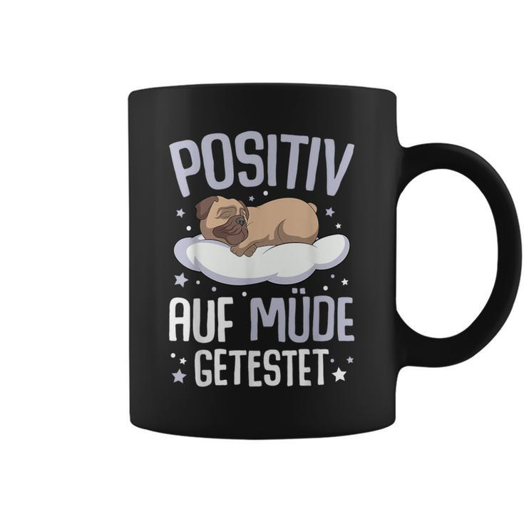 Pug Positiv Auf Müde Testet Tassen