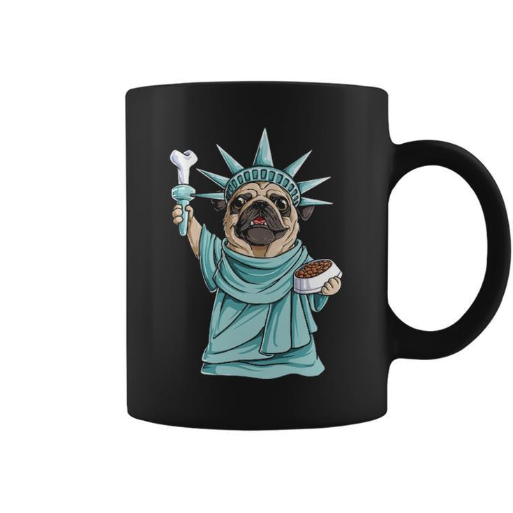 Pug Statue Of Liberty 4Th Of July Dog Lover Coffee Mug
