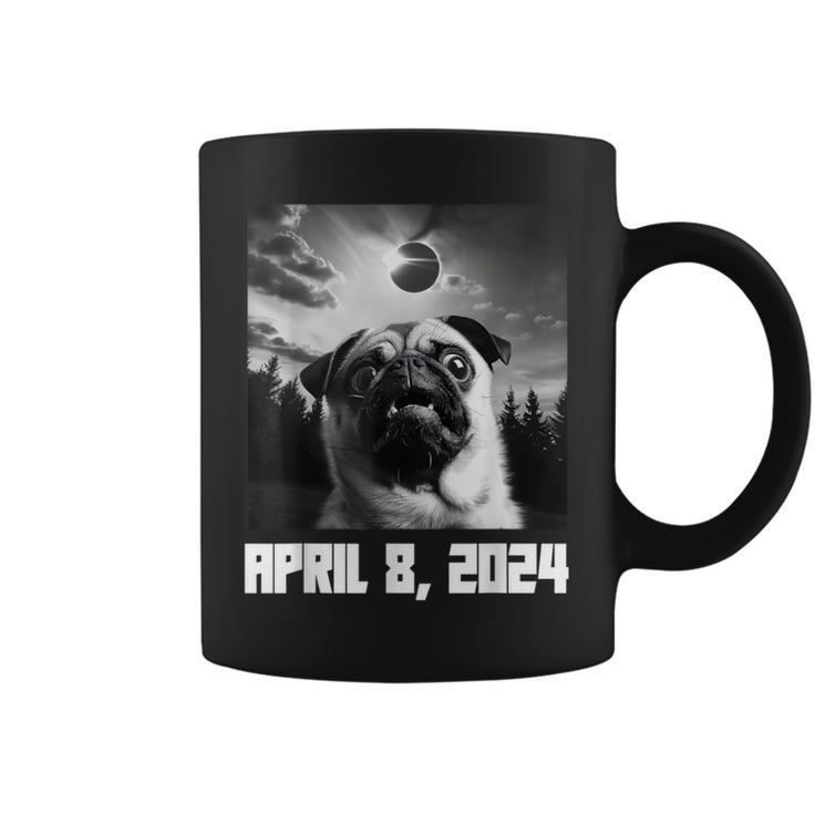 Pug Taking Selfie Totality 04 08 24 Total Solar Eclipse 2024 Coffee Mug