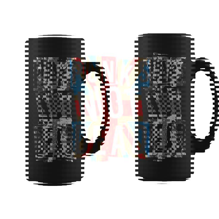 Punks Not Dead Vintage Uk London Flag Punk Is Not Dead Taza de café