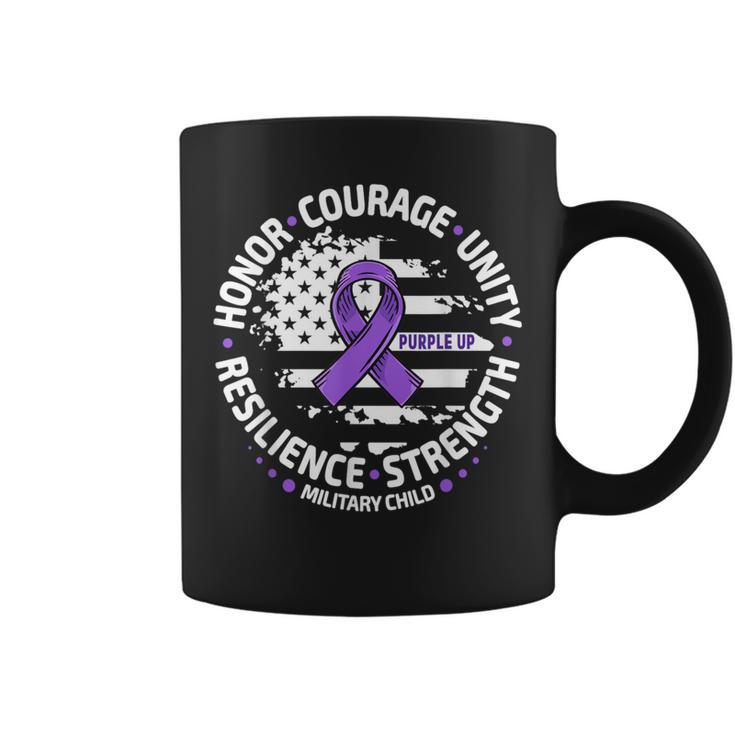 Purple Up For Military Kid Us Flag Cool Military Child Month Coffee Mug