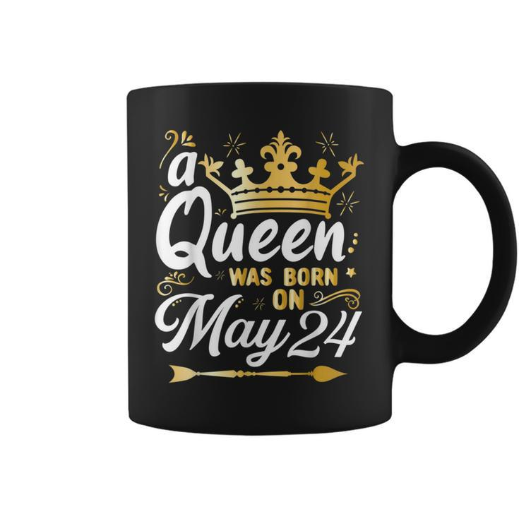 A Queen Was Born On May 24 Cute Girly May 24Th Birthday Coffee Mug