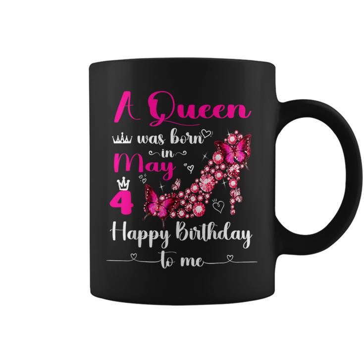 A Queen Was Born On May 4 4Th May Birthday Party Pink Coffee Mug