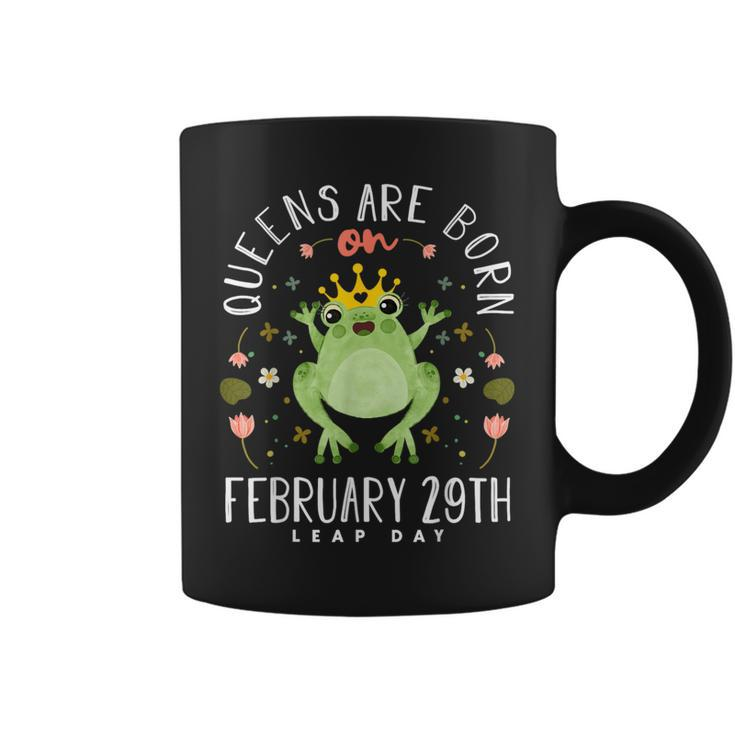 Queens Are Born On February 29Th Leap Year Girls Frog Coffee Mug