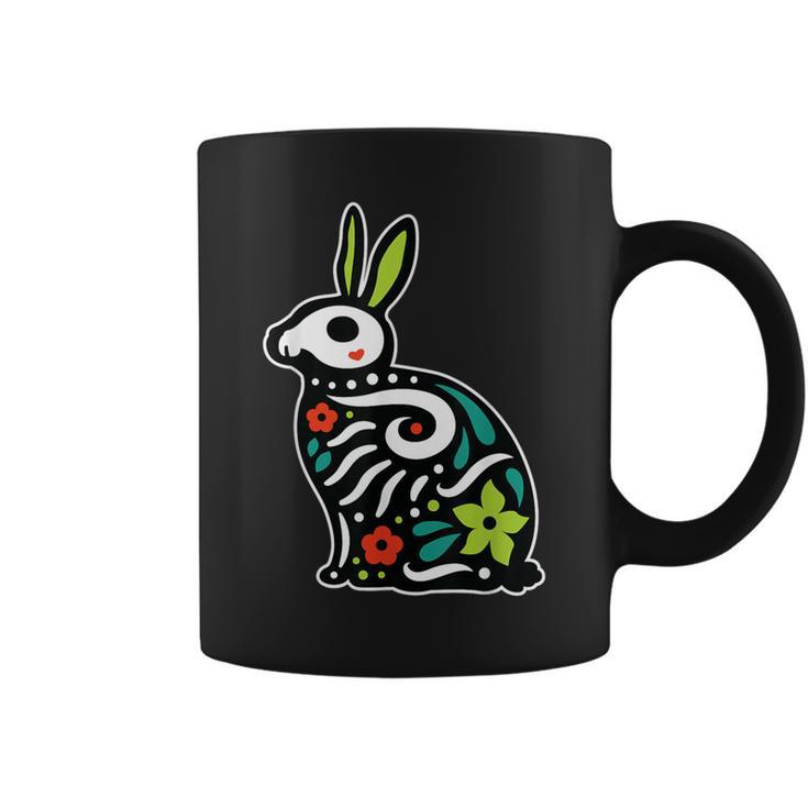 Rabbit Sugar Skull Dia De Los Muertos Cute Bunny Day Of Dead Coffee Mug
