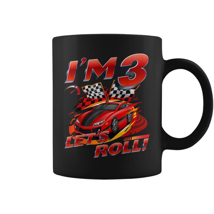 Race Car 3Rd Birthday Boy 3 Year Old Racing Car Birthday Kid Coffee Mug