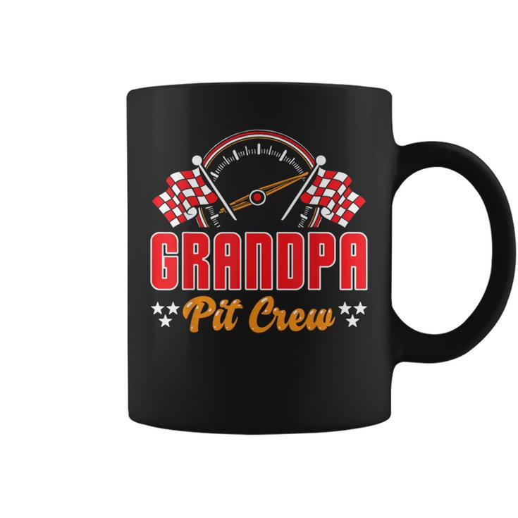 Race Car Birthday Grandpa Pit Crew Racing Car Party Family Coffee Mug