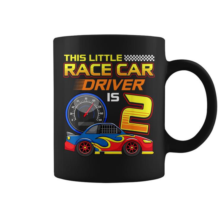 Race Car Driver 2Nd Birthday 2 Years Old Toddler Boy Racing Coffee Mug