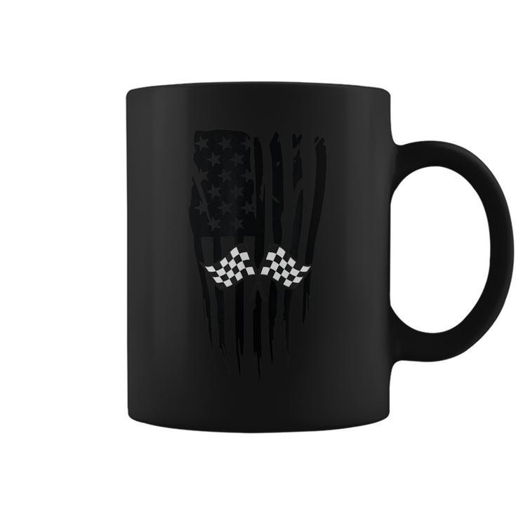 Racing Usa Flag American Themed Decor Coffee Mug