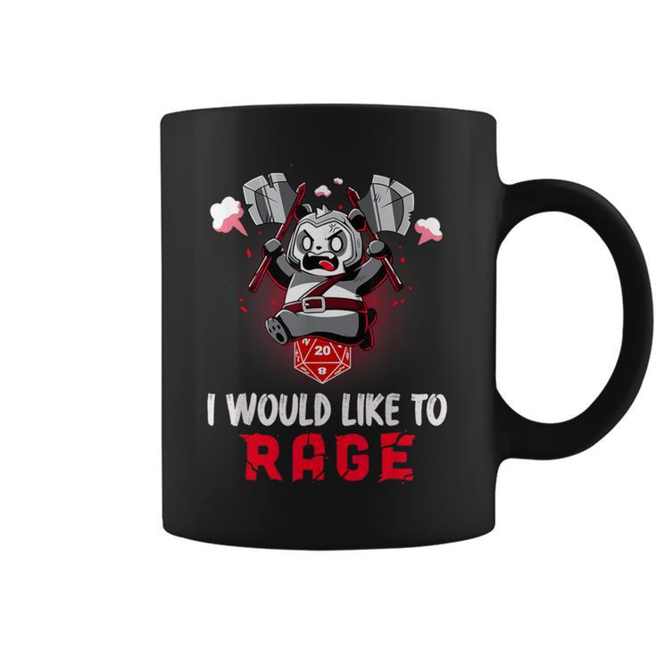 I Would Like To Rage Barbarian Panda Tabletop Gamers Coffee Mug