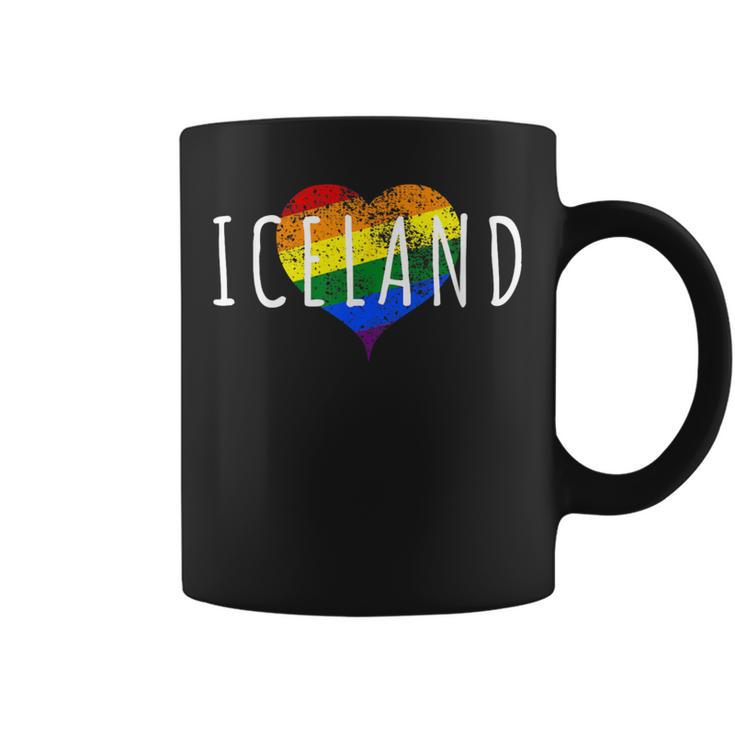Rainbow Heart Iceland Pride Coffee Mug