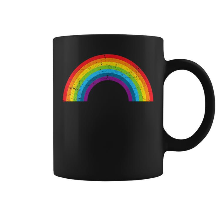 Rainbow Vintage Retro 80'S Style Gay Pride Rainbow Coffee Mug