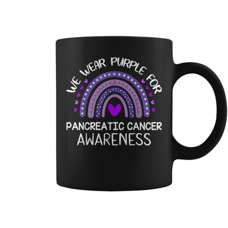 Rainbow We Wear Purple For Pancreatic Cancer Awareness Coffee Mug