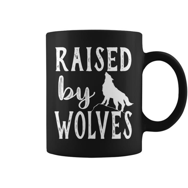 Raised By Wolves Graphic Wolf Coffee Mug