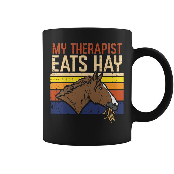 My Therapist Eats Hay Horse Riding Equestrian Men Women Kids Coffee Mug