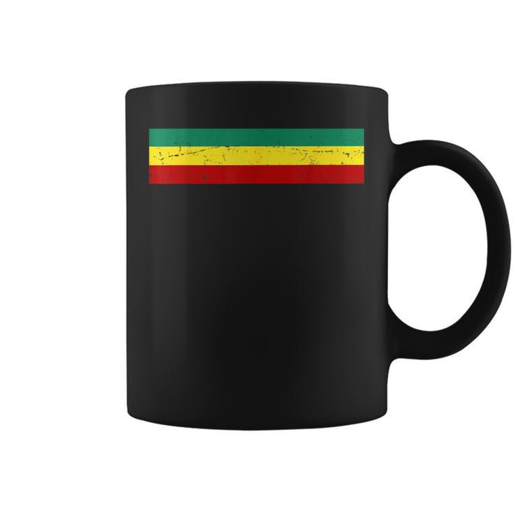 Rasta Flag Colors Stripe Reggae Jamaican Vintage Coffee Mug