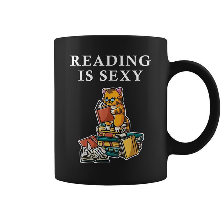 Reading Is Sexy Tiger Cat Reading Reading Women Coffee Mug