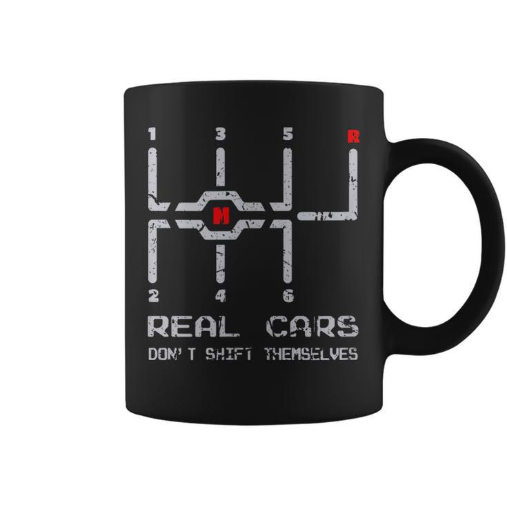 Real Cars Don't Shift Themselves Distressed Drifting Coffee Mug