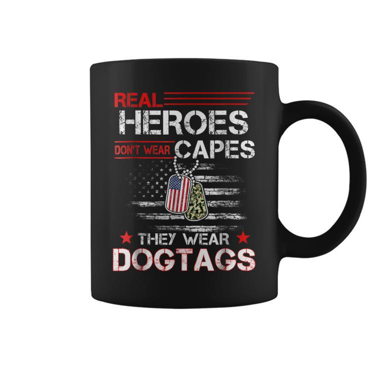 Real Heroes Don't Wear Capes They Wear Dogtags Coffee Mug