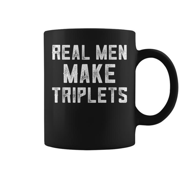 Real Make Triplets Dad Triplet Announcement Dads Coffee Mug