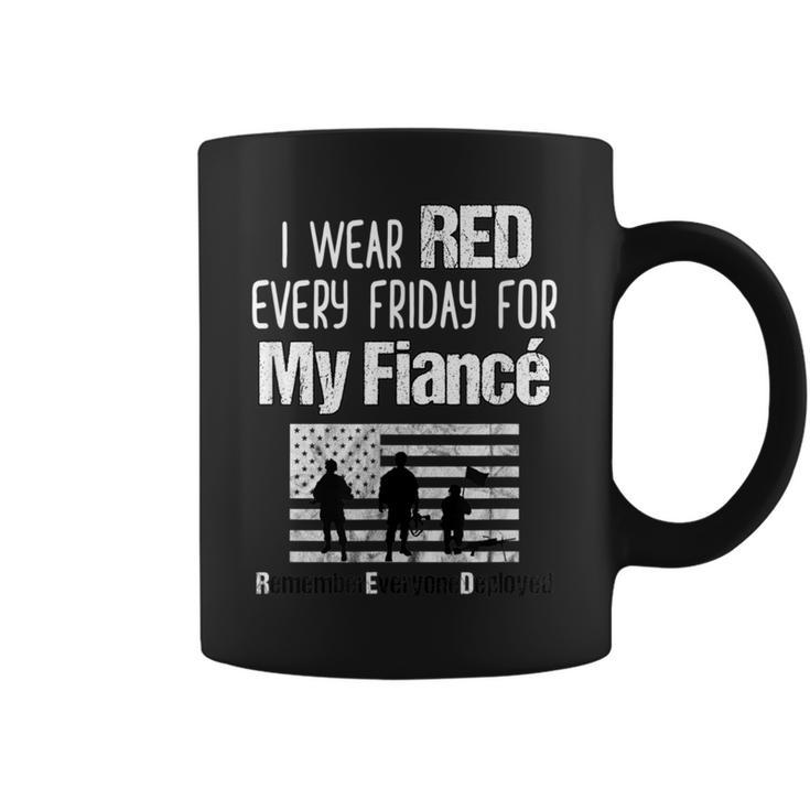 Red Friday Military Family Member Deployed Fiance Coffee Mug