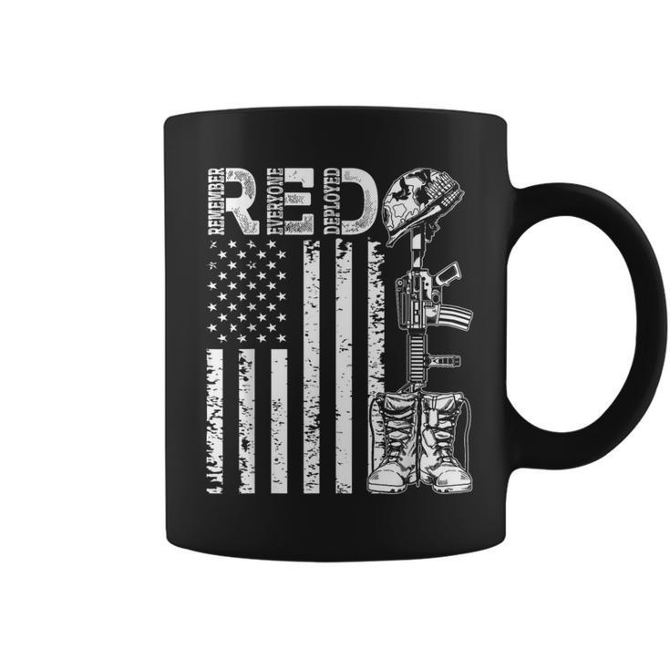 Red Friday Military Support Our Troops Soldier Us Flag Retro Coffee Mug