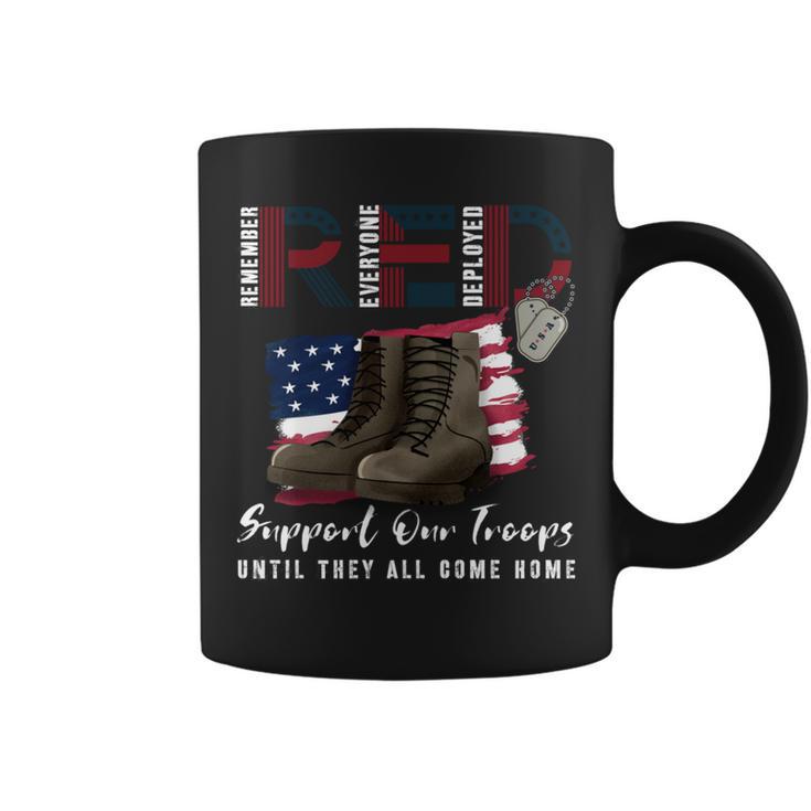 Red Friday Military We Wear Red Support Our Troops Us Flag Coffee Mug