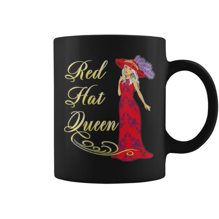 Red Hat Queen With Red Dress Coffee Mug
