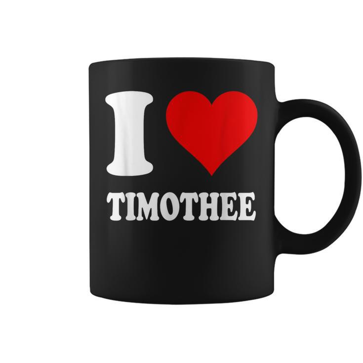 Red Heart I Love Timothee Coffee Mug