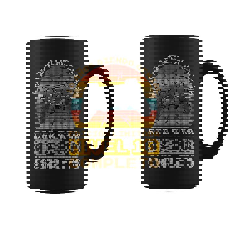 Regalo De Cumpleaños 10 Años Gamer Nivel 10 Completo Taza de café