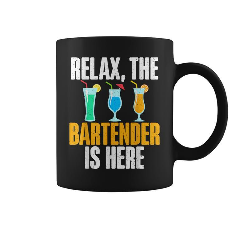 Relax The Bartender Is Here Bartender Coffee Mug