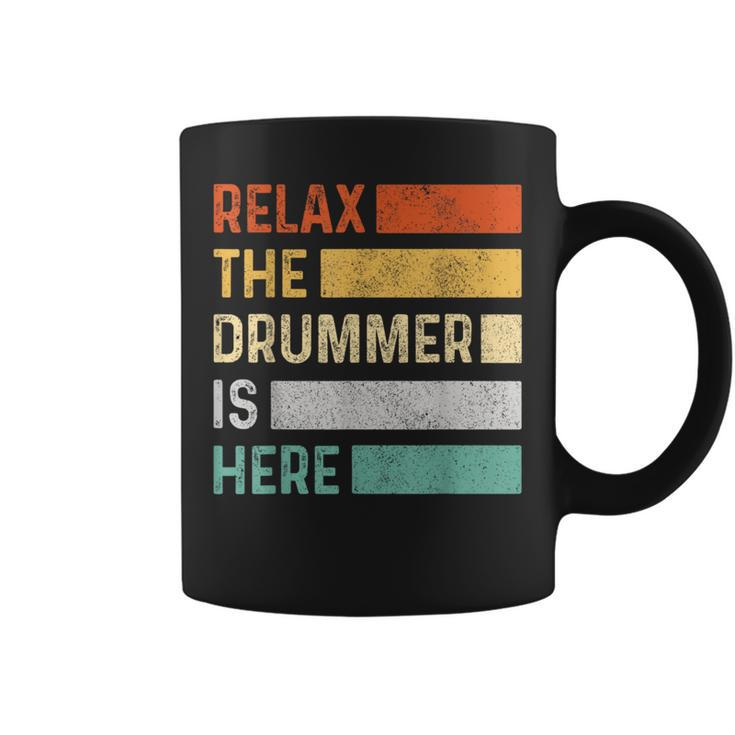 Relax The Drummer Is Here Vintage Drums Coffee Mug