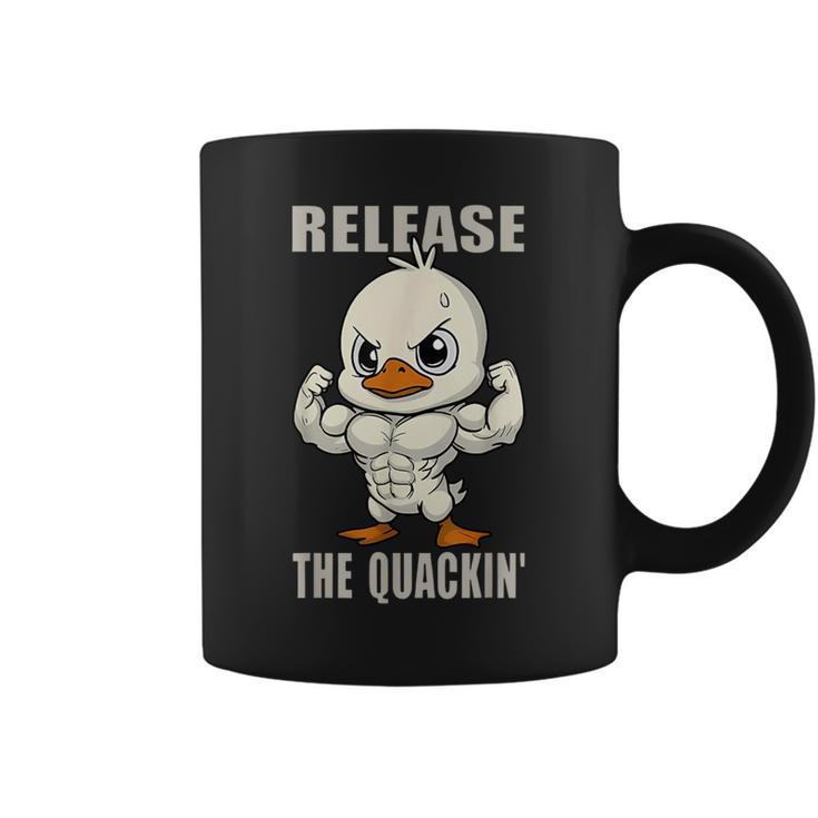 Release The Quackin Duck Gym Weightlifting Bodybuilder Coffee Mug