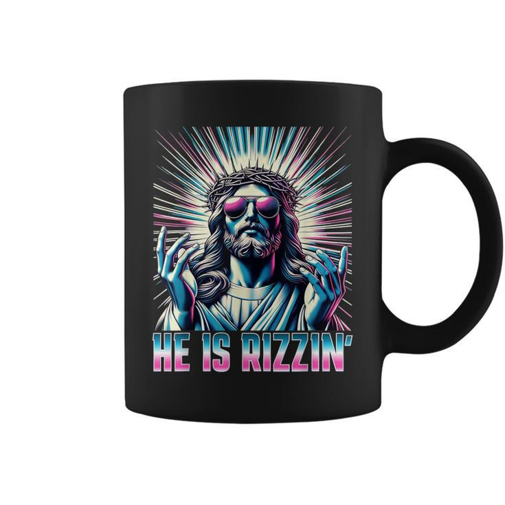 Resurrection Easter Rizz He Is Rizzin Jesus Coffee Mug